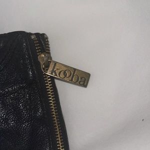 Black leather tote bag